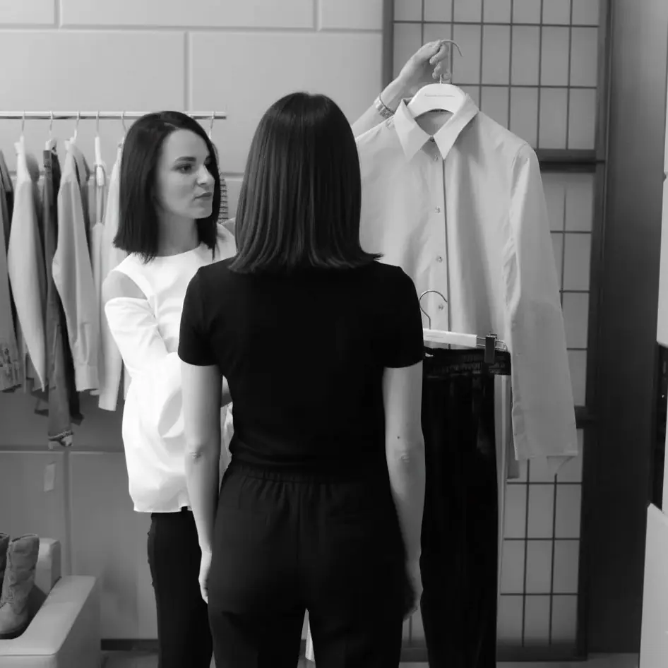 In-store private shopping session with a London personal stylist