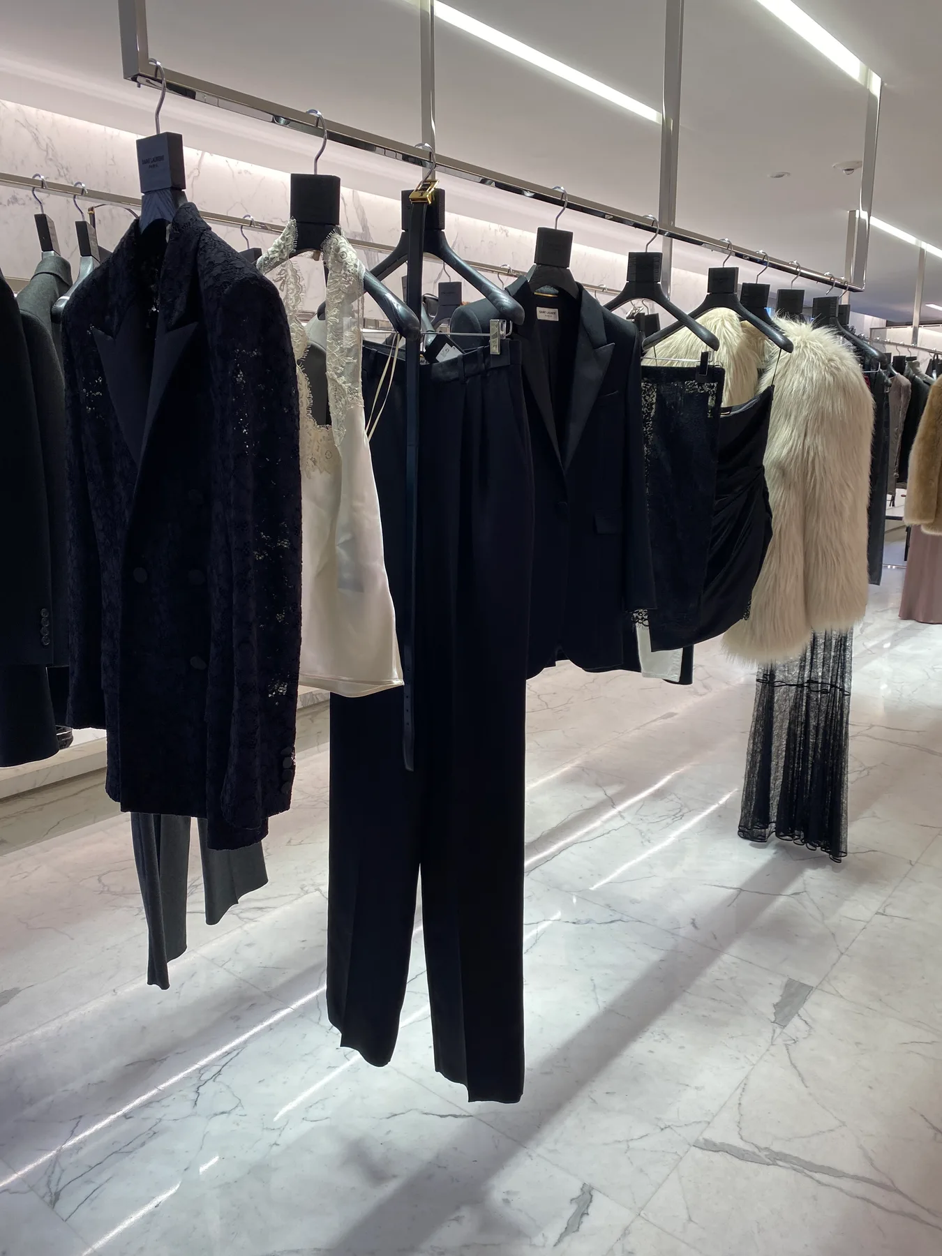 Tailored pre-selection rail in a luxury boutique private suite
